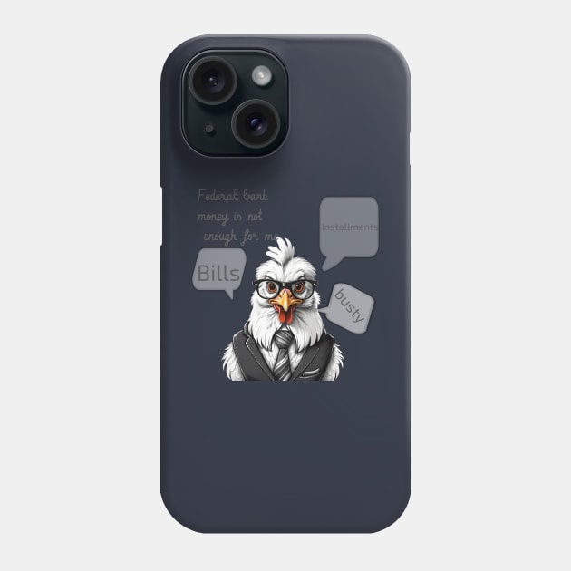 Mr. Chicken, the white accountant Phone Case by Human light 
