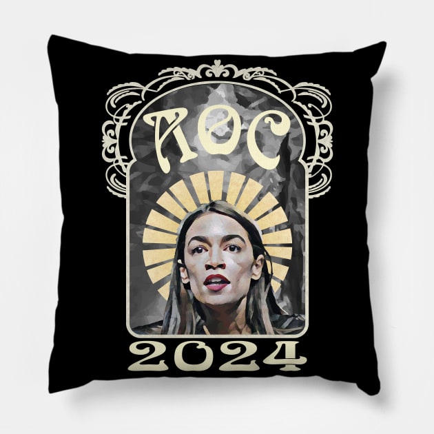 AOC 2024 Pillow by Renegade Rags