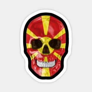 Macedonia Flag Skull - Gift for Macedonian With Roots From Macedonia Magnet