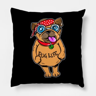 Pug Life Funny Dog Pillow