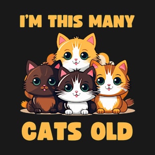 I'm This Many Cats Old 4th Birthday T-Shirt