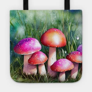 Pink and Orange Mushrooms Tote