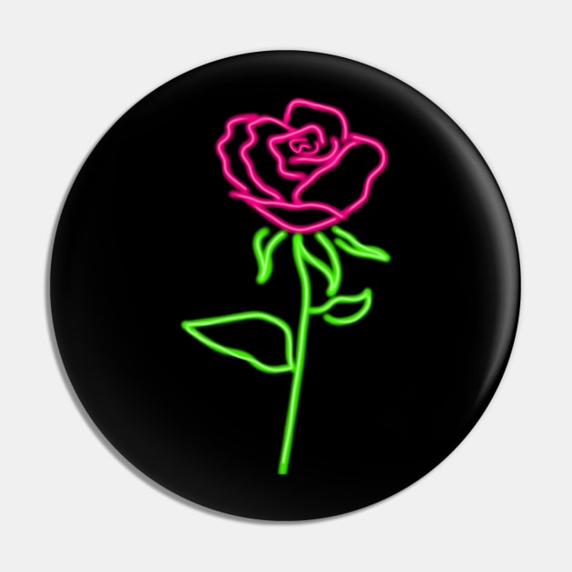 Neon Rose Pin by Art by Eric William.s