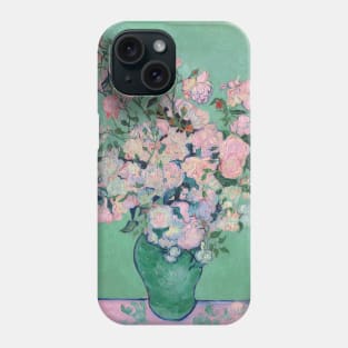 Van Gogh Pink Roses in a Vase Phone Case