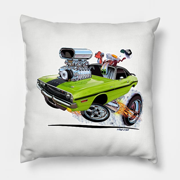 Vince Crain High Octane 1970 Dodge Challenger Pillow by vincecrain