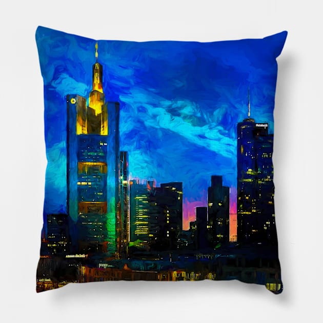 City by Night Pillow by jasminaseidl