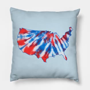 Tie dye red white and blue america - United States of America Pillow