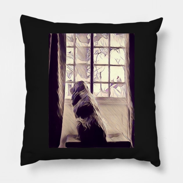 Window Watcher Spinone Pillow by heidiannemorris