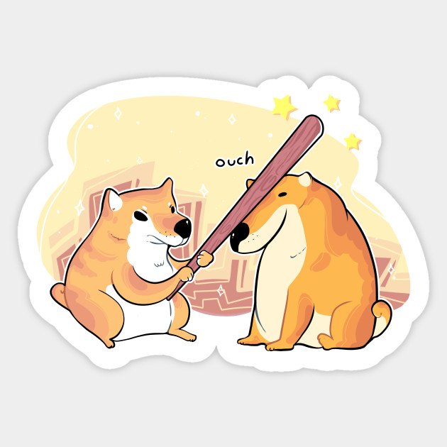 Dog Ouch Shiba Inu Sticker Teepublic