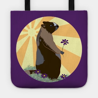 Marmot with flowers Tote