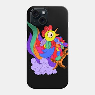 Colorful abstract happy chicken Phone Case