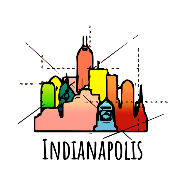 Indianapolis Colorful Funny Sketch by DimDom