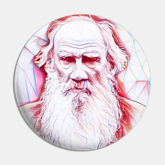 Leo Tolstoy Portrait | Leo Tolstoy Artwork Line Art Pin by JustLit