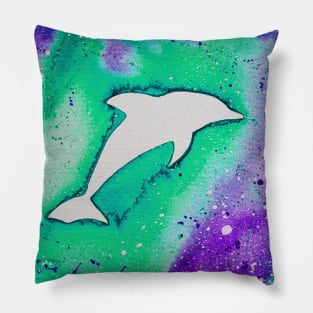 Dolphin in green Pillow