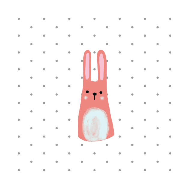 Happy rabbit in polka dots by bigmomentsdesign