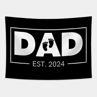 Dad Est. 2024 Expect Baby New Father Tapestry