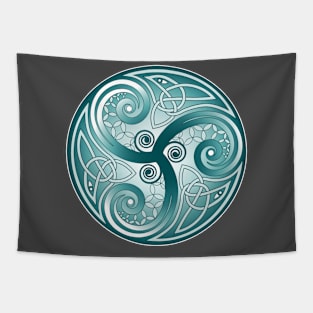 April Triskelion Teal Tapestry