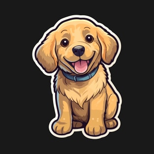 Cute Golden Retriever Cartoon Puppy Smiling T-Shirt