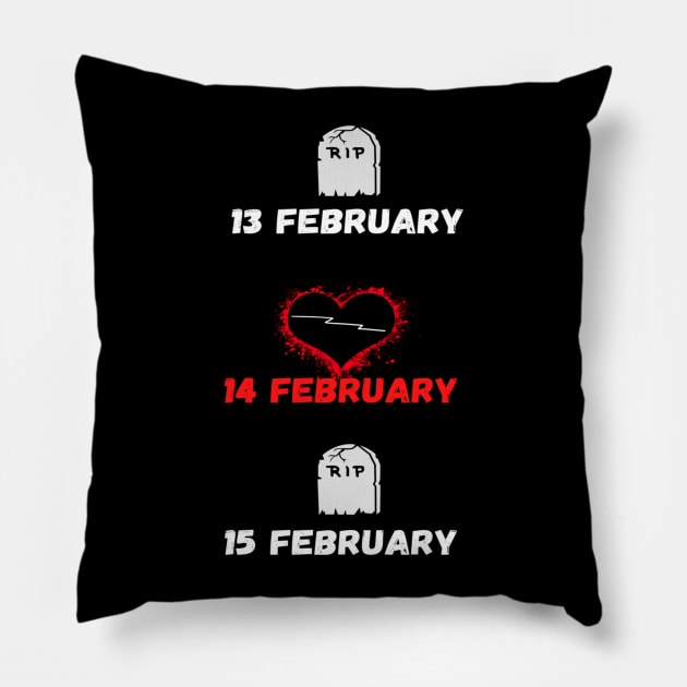 WHEN YOU ARE DEAD INDSIDE BUT IT'S VALENTINES DAY FUNNY SKULL GIFT IDEAS WITH HEART Pillow by flooky