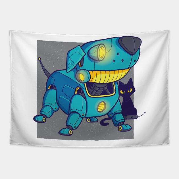 Robot Dog Tapestry by madeinchorley