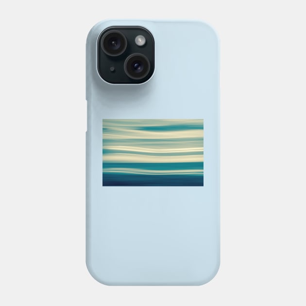 Retro effect coastal abstract wavy clouds over horizon Phone Case by brians101