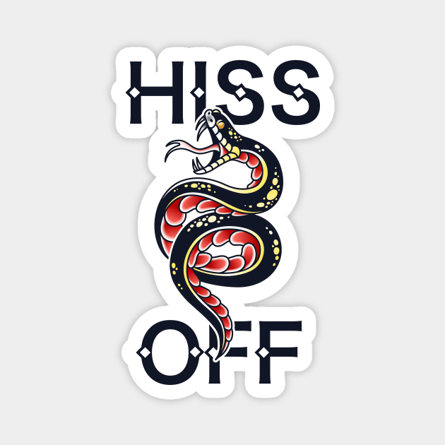 HISS OFF SNAKE TATTOO PISS OFF ART Magnet by Print Cartel