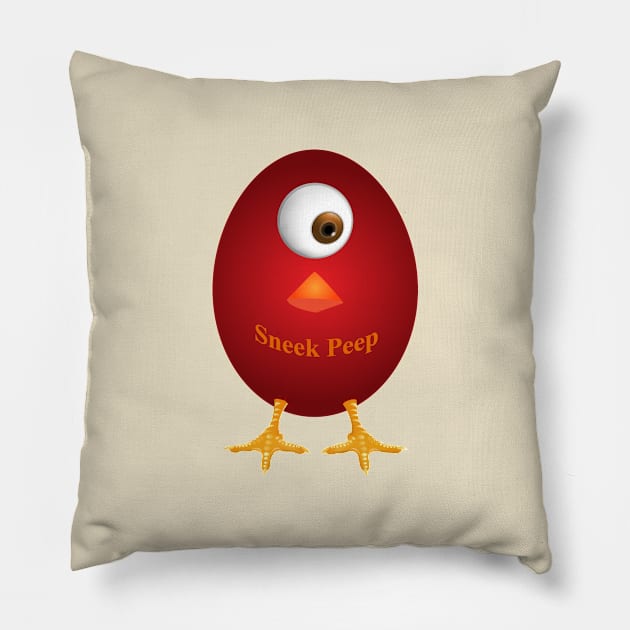 Sneek Peep - Look First Hatch Later Humor Pillow by LGull2018