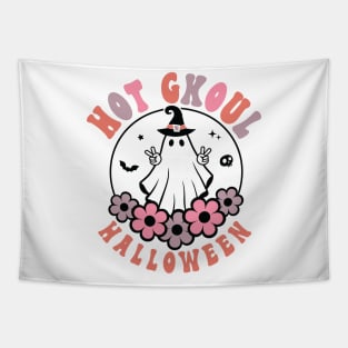 Retro Groovy Halloween Costume Ghost Hot Ghoul Halloween Tapestry