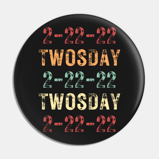 Twosday 2-22-22 Twosday 2-22-22 Retro Vintage / Funny Teachers Math 2sday 2-22-22 Quote Pin by WassilArt