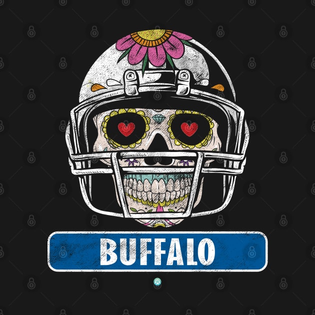 American Football - Buffalo Skull Football Gift by woormle