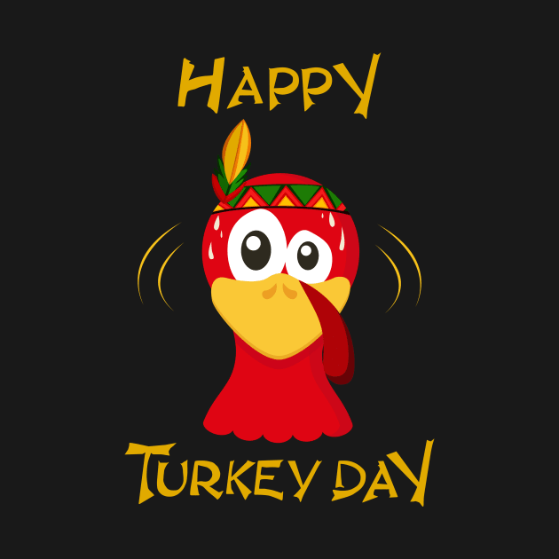 Turkey Face Funny Costume Thanksgiving Day by nedjm