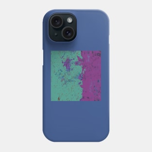 Fiber Art: Purple Teal Blue Green Abstract from fabric with digital changes Phone Case