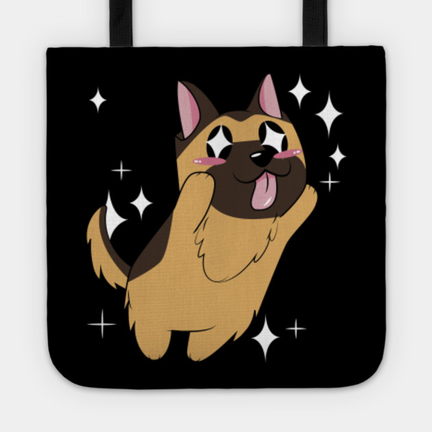 German Shepherd Cute Kawaii Cartoon German Shepherd Tote Teepublic