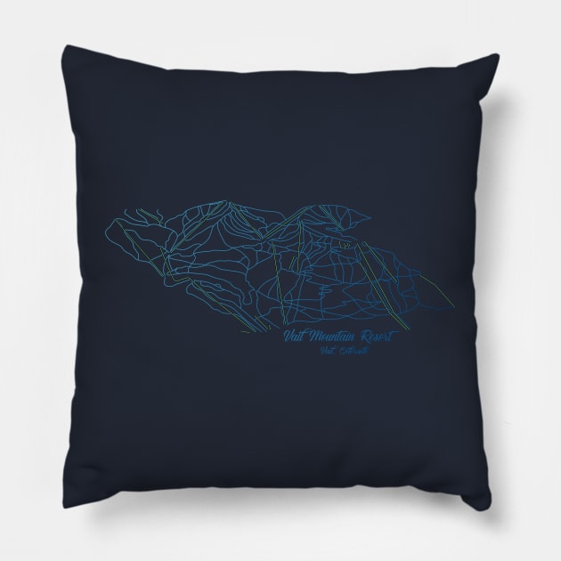 Vail Trail Map Pillow by ChasingGnarnia