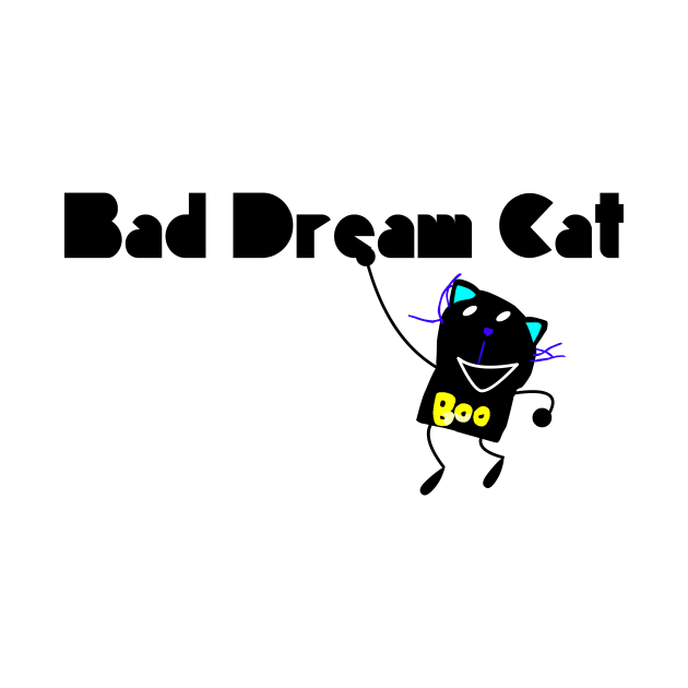 Bad Dream Cat Logo (White) by Baddy's Shop