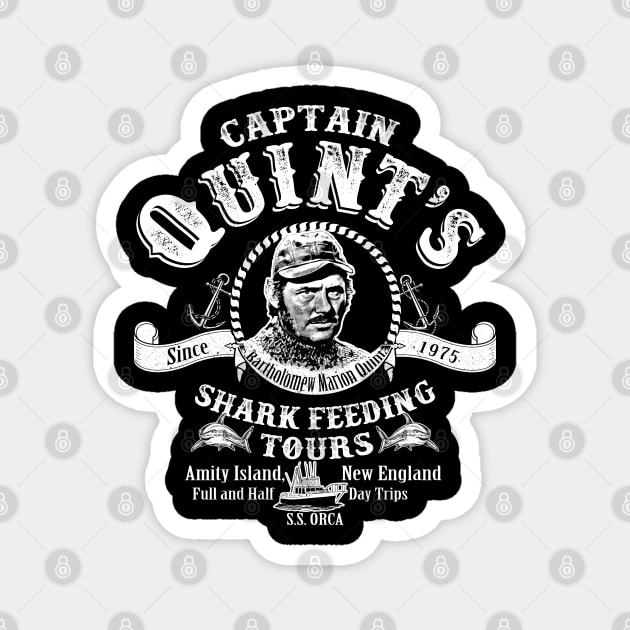 Quint Shark Feeding Tour Magnet by Alema Art