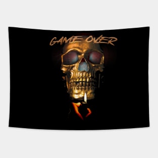 Game Over Skull Tapestry