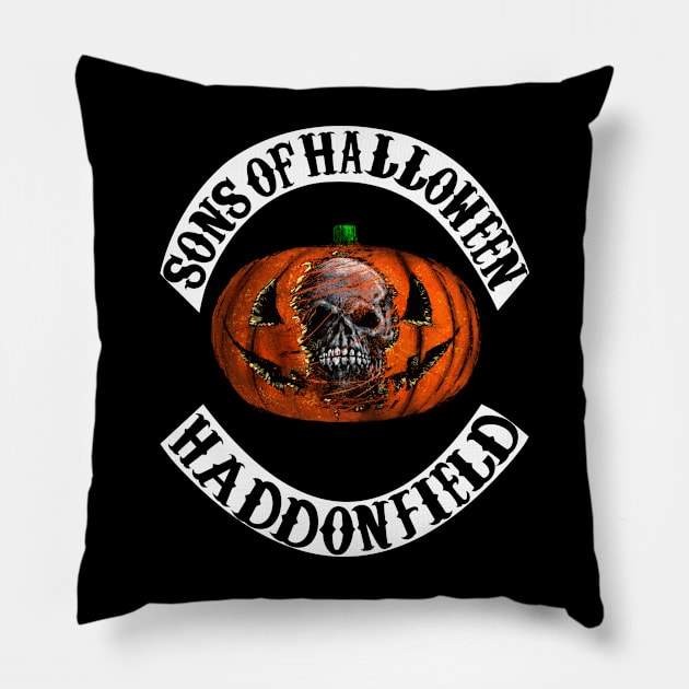 Sons Halloween Skull Pillow by DougSQ