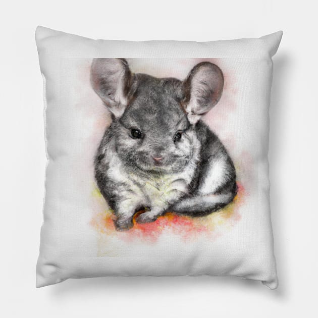 cute chinchilla 2 Pillow by cutiepeaupies