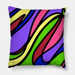 Overlapping Wavy Design with Funky Colors, made by EndlessEmporium Pillow