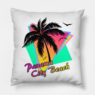 Panama City Beach Cool 80s Sunset Pillow