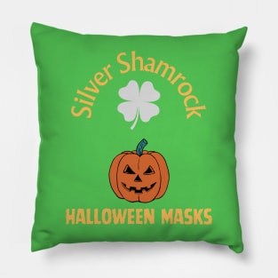 Silver Shamrock Halloween Masks Pillow