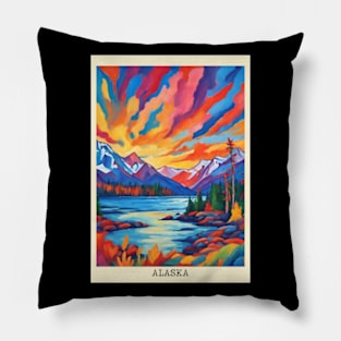 fauvism art of Alaska usa 6 Pillow