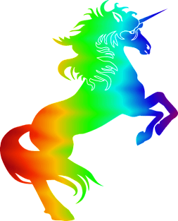 Rainbow-colored rising unicorn Magnet