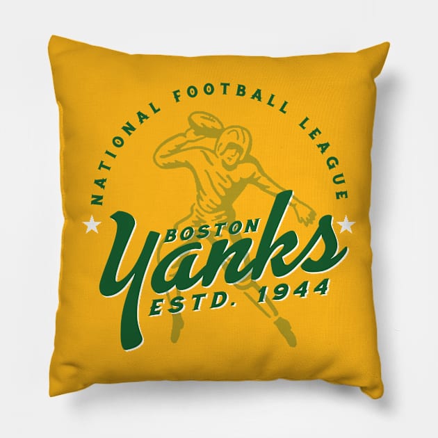 Boston Yanks Football Pillow by MindsparkCreative