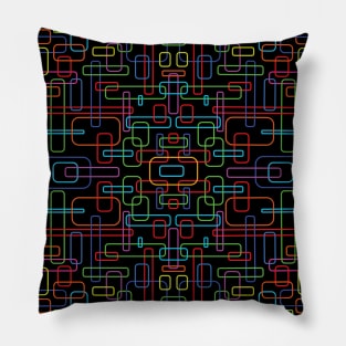 Geometrical Red Green Blue Yellow Pink squares Boxes Rectangle pattern design on a transparent background Pillow