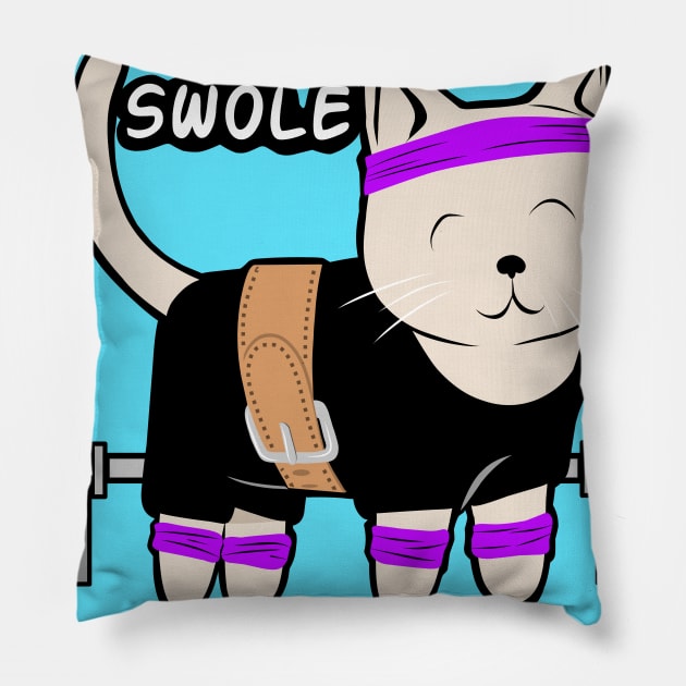 fitness girl, gym girl, cat lover Pillow by TimAddisonArt