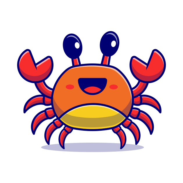 Cute Crab Cartoon Vector Icon Illustration by Catalyst Labs