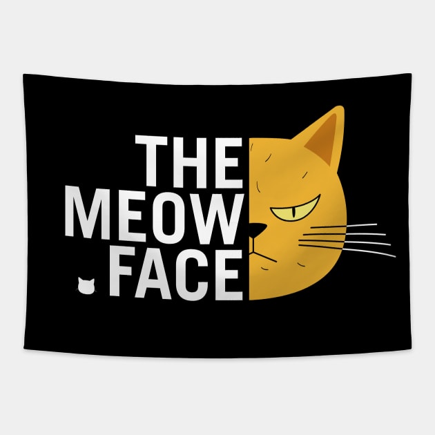 The Meow Face Cat Tapestry by qoohuangyt