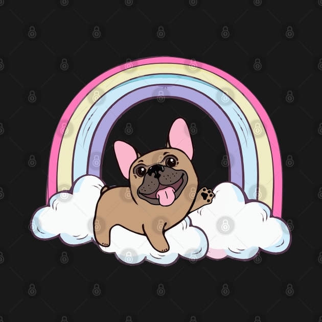 Cute french bulldog and  raimbow by Collagedream